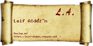 Leif Aldán névjegykártya