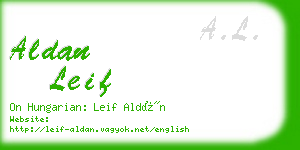aldan leif business card